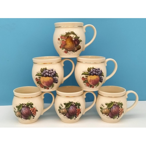 456 - 2 Sets of 6 Mugs, Farmhouse and Fruit Design.