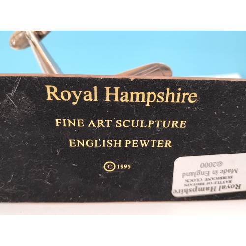 457 - Royal Hampshire Pewter 'Battle of Britain Anniversary' Desk Clock on Plinth plus 'Intercity 125 Engi... 