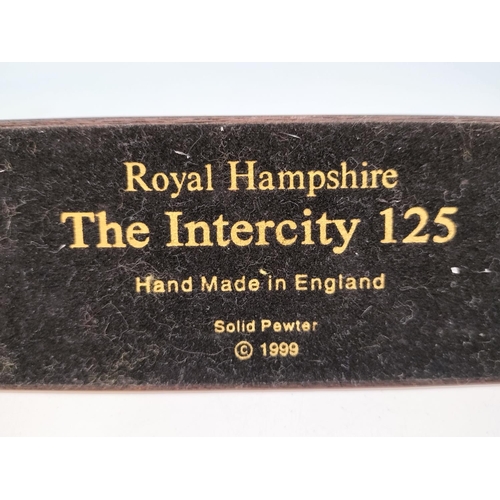 457 - Royal Hampshire Pewter 'Battle of Britain Anniversary' Desk Clock on Plinth plus 'Intercity 125 Engi... 