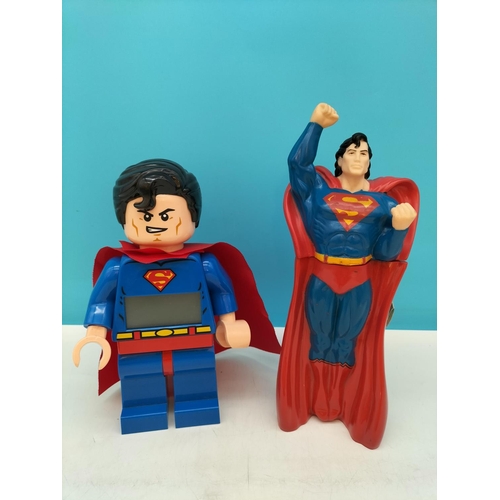 458 - Collection of DC Comics Superman Figure Items to include Boxed Mug, LEGO Clock, Bubble Bath, 1979 Co... 