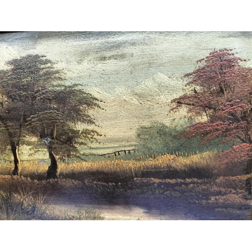 480 - Gilt Framed Painted Landscape Scenes (2). 40cm x 35cm.