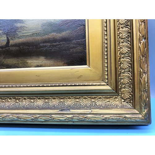 480 - Gilt Framed Painted Landscape Scenes (2). 40cm x 35cm.