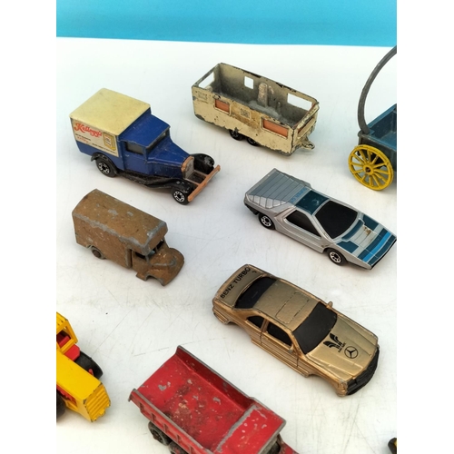 515 - Vintage Mixed Collection of Playworn Matchbox and Corgi Vehicles (18) to include Super GT, Chevrolet... 