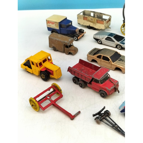 515 - Vintage Mixed Collection of Playworn Matchbox and Corgi Vehicles (18) to include Super GT, Chevrolet... 