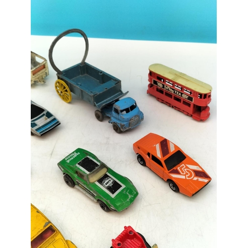 515 - Vintage Mixed Collection of Playworn Matchbox and Corgi Vehicles (18) to include Super GT, Chevrolet... 