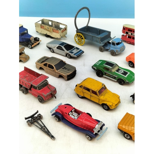 515 - Vintage Mixed Collection of Playworn Matchbox and Corgi Vehicles (18) to include Super GT, Chevrolet... 