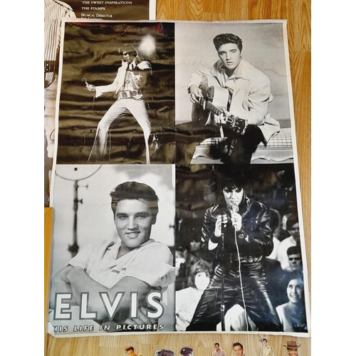 525 - Elvis Presley Memorabilia to include Framed and Mounted Print of Graceland (55cm x 45cm), Posters (2... 