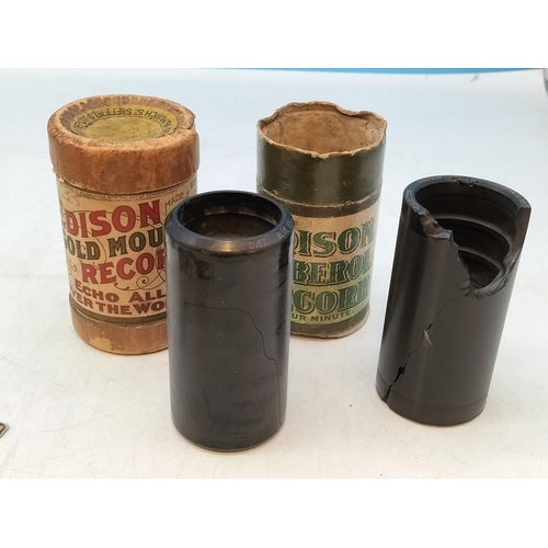 573 - Box of Mixed Items to include Copper/Brass 'Grain' Mugs, Glass Ware, Edison Tubes (2), etc.