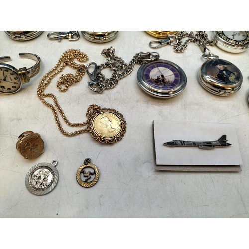 580 - Collection of Items to include a Bag of Watches, Pocket Watches, Clocks, Jewellery, Camera, etc.