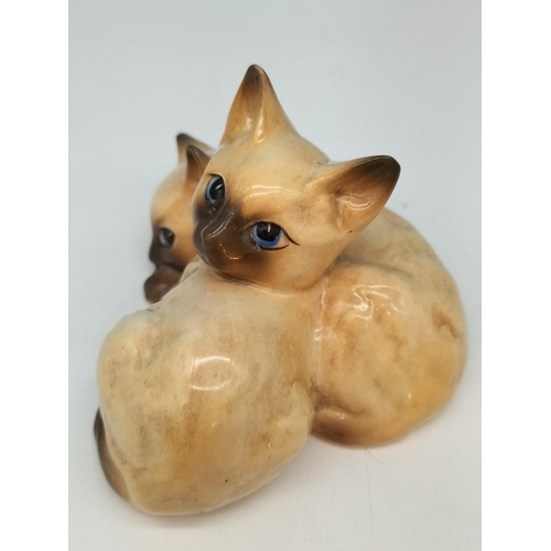 587 - Beswick Figure of Siamese Kittens 1296 plus Royal Doulton 'Home Again' HN 2167. 9cm x 9cm.