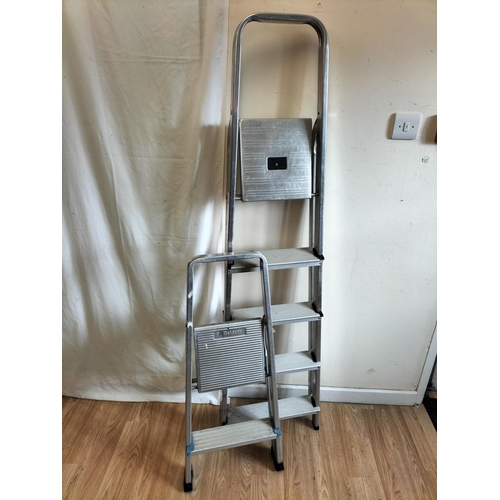 616 - 2 Sets of Step Ladders, 2 Step and 5 Step. Tallest 153cm. Collection Only.