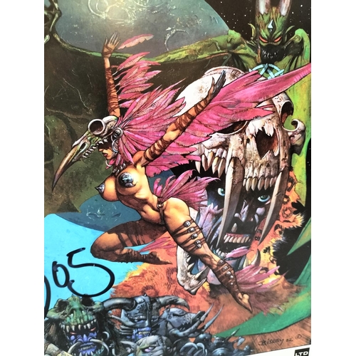 628 - Simon Bisley Signed Print 'Flight of the Phoenix'. 42cm x 30cm.