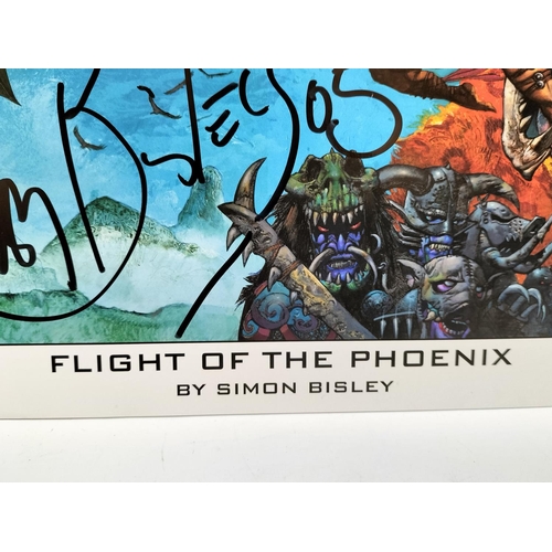 628 - Simon Bisley Signed Print 'Flight of the Phoenix'. 42cm x 30cm.