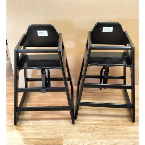 69 - Euro Bambino Commercial Black High Chairs (2). Some Signs of Wear. 75cm High, 50cm x 50cm. Collectio... 