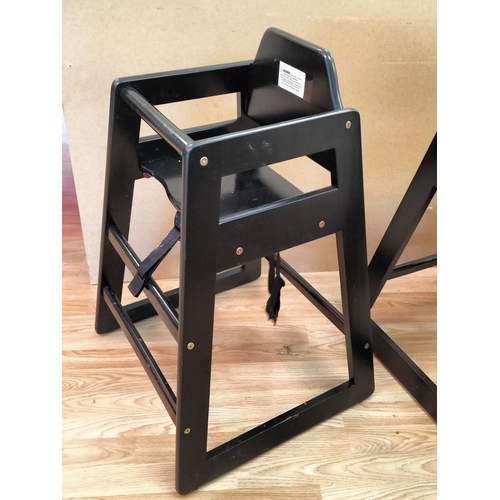 69 - Euro Bambino Commercial Black High Chairs (2). Some Signs of Wear. 75cm High, 50cm x 50cm. Collectio... 