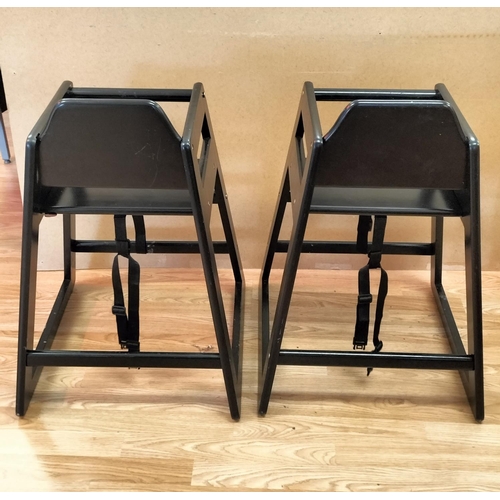 69 - Euro Bambino Commercial Black High Chairs (2). Some Signs of Wear. 75cm High, 50cm x 50cm. Collectio... 