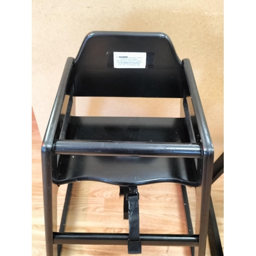 69 - Euro Bambino Commercial Black High Chairs (2). Some Signs of Wear. 75cm High, 50cm x 50cm. Collectio... 