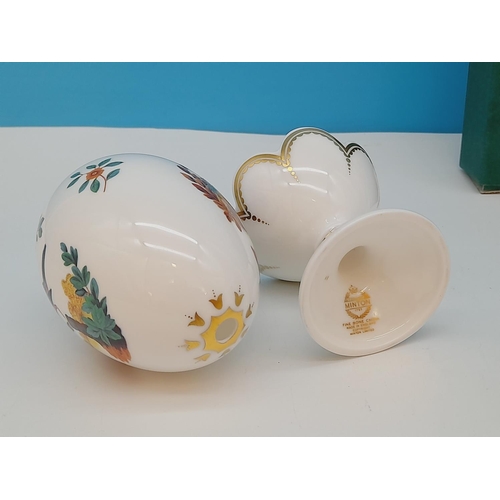 97 - Minton China Bird of Paradise Egg on Stand, Boxed Minton 'Haddon Hall' 11cm Dish, Wedgwood China 'Ku... 