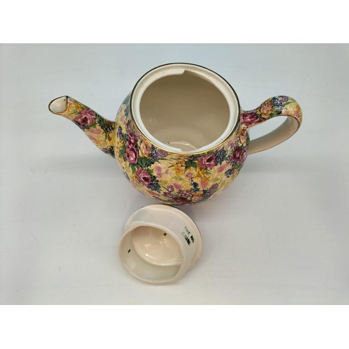 155 - Royal Winton Grimwades 'Welbeck' Pattern Teapot. 16cm High.