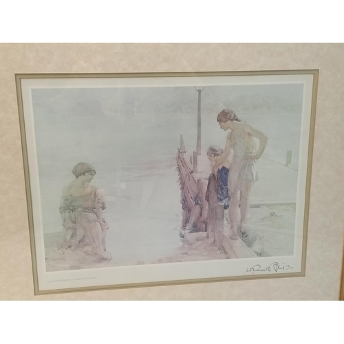 146 - Framed and Glazed William Russell Flint Signed Print 'An August Morning'. 53cm x 43cm.