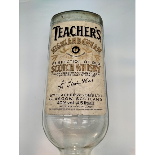 153 - Large 4.5L Empty 'Teachers' Whisky Bottle 50cm Tall. Collection Only.