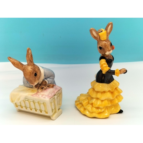 183 - Royal Doulton Bunnykins Figures (2) 'Flamenco Bunnykins' DB256 plus 'New Baby Bunnykins' DB158. Tall... 