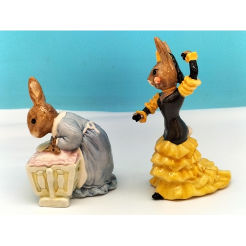 183 - Royal Doulton Bunnykins Figures (2) 'Flamenco Bunnykins' DB256 plus 'New Baby Bunnykins' DB158. Tall... 