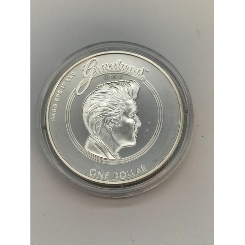 21 - 925 Silver Elvis Presley 'Heartbreak Hotel' One Dollar Coin. No 38 of 499.