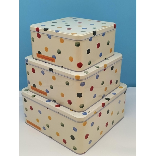 219 - Set of 3 Emma Bridgewater Graduated Cake Tins. Largest 27cm x 27cm x 23cm.