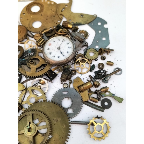 271 - Collection of Vintage Clock and Watch Parts to include Silver Cased Ladies Watches (2) and Incabloc ... 