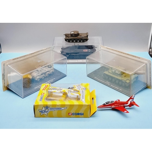 339 - Collection of Scale Model Vehicles to include Corgi 'Utterly Butterly' Plane and Military Vehicles.