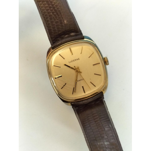 340 - Gents Swiss Lucerne Wind Up Watch W/O.