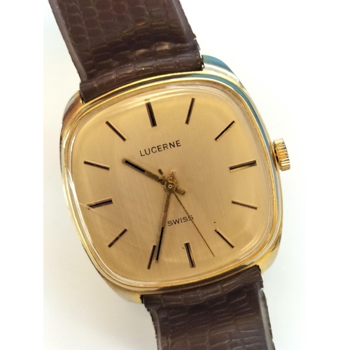 340 - Gents Swiss Lucerne Wind Up Watch W/O.