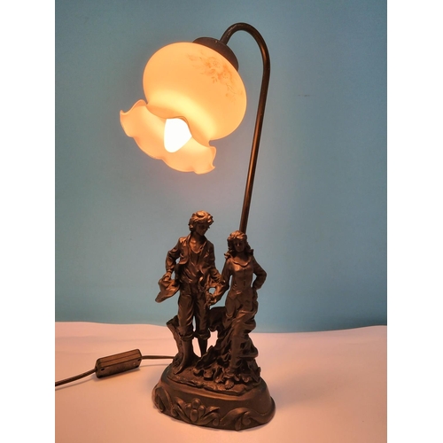 347 - Black Classical Style 46cm Lamp. W/O.