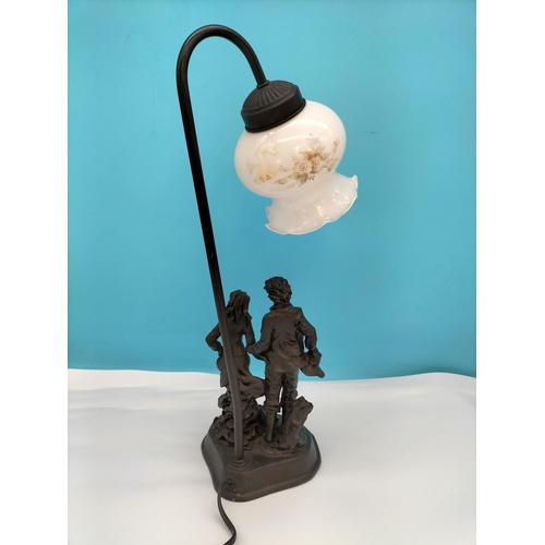 347 - Black Classical Style 46cm Lamp. W/O.