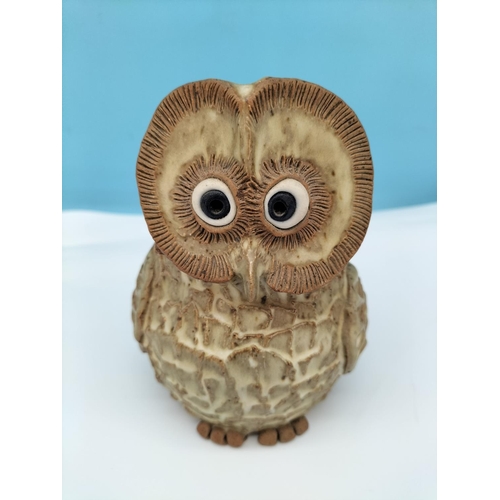 468 - Studio Pottery 13cm Owl Figure.