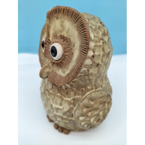 468 - Studio Pottery 13cm Owl Figure.