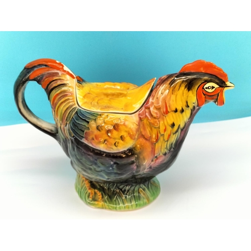 509 - Royal Winton Grimwades 1930's Art Deco Hand Painted 'Rooster' Teapot. Unmarked. Some Paint Missing o... 