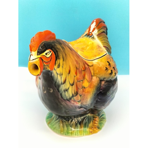 509 - Royal Winton Grimwades 1930's Art Deco Hand Painted 'Rooster' Teapot. Unmarked. Some Paint Missing o... 