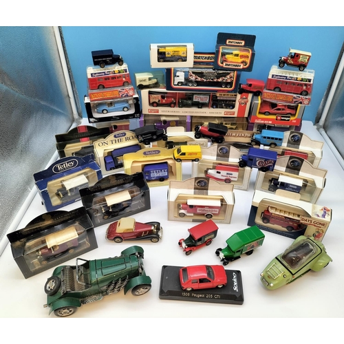 527 - Large Collection of Model Classic Cars including a Rare Vintage Messecschwitt KR 200. Mostly Boxed.