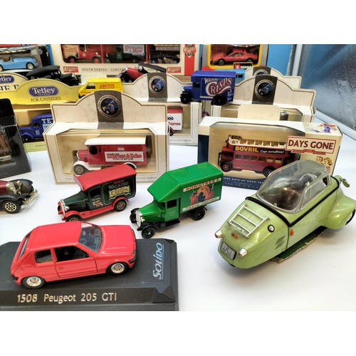 527 - Large Collection of Model Classic Cars including a Rare Vintage Messecschwitt KR 200. Mostly Boxed.