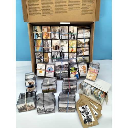 529 - Box of Fridge Magnets plus Inserts of Historical and Comical Interest.