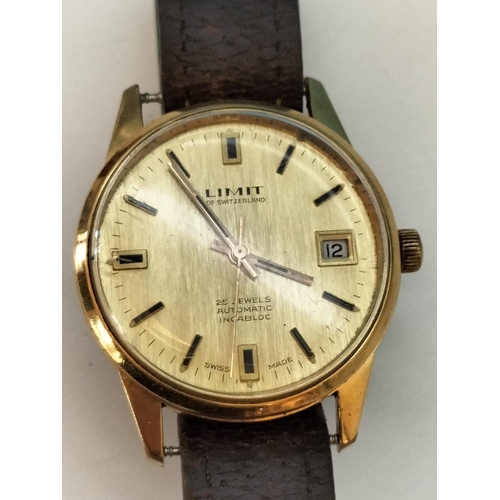 56 - Gents Limit of Switzerland 25 Jewel Automatic Incabloc Watch. W/O.