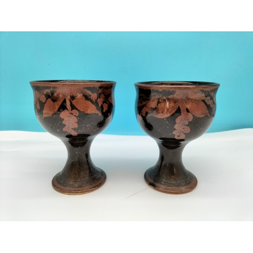 84 - Cizhou Style Black and Russet Glazed Goblets (6).