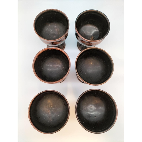 84 - Cizhou Style Black and Russet Glazed Goblets (6).