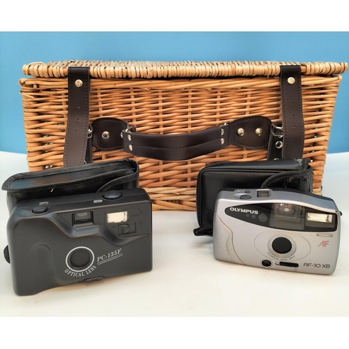 95 - Collection of Cameras to include Yashica Electro 35 Automatic with Yashinon DX Lens, Halina Simlette... 