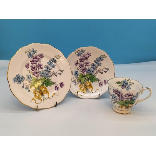 1 - 1950's Royal Albert Complete Set of 12 'Flower of The Month Series' Hand Painted Trios in the Counte... 