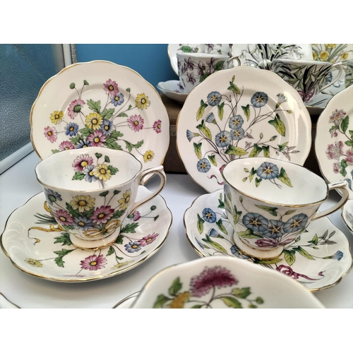 1 - 1950's Royal Albert Complete Set of 12 'Flower of The Month Series' Hand Painted Trios in the Counte... 