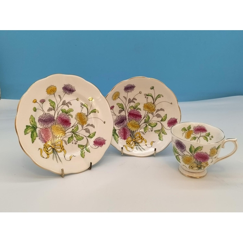 1 - 1950's Royal Albert Complete Set of 12 'Flower of The Month Series' Hand Painted Trios in the Counte... 