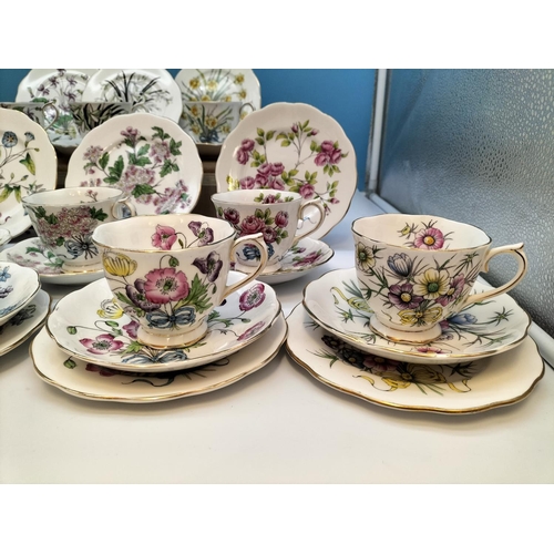 1 - 1950's Royal Albert Complete Set of 12 'Flower of The Month Series' Hand Painted Trios in the Counte... 